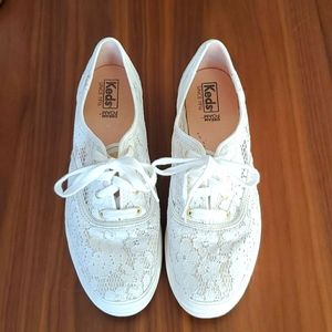 Keds White Lace Platform Sneakers